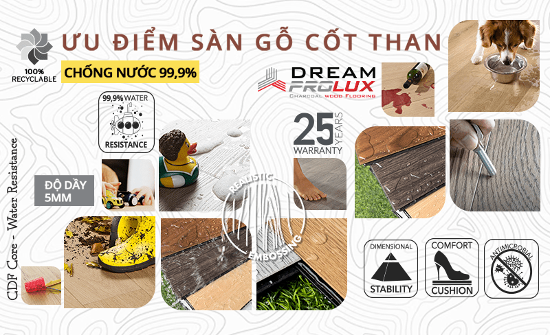 Ưu điểm của sàn gỗ cốt than